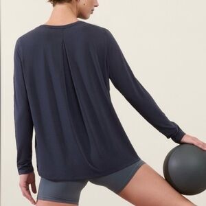 Athleta Navy Blue With Ease Top